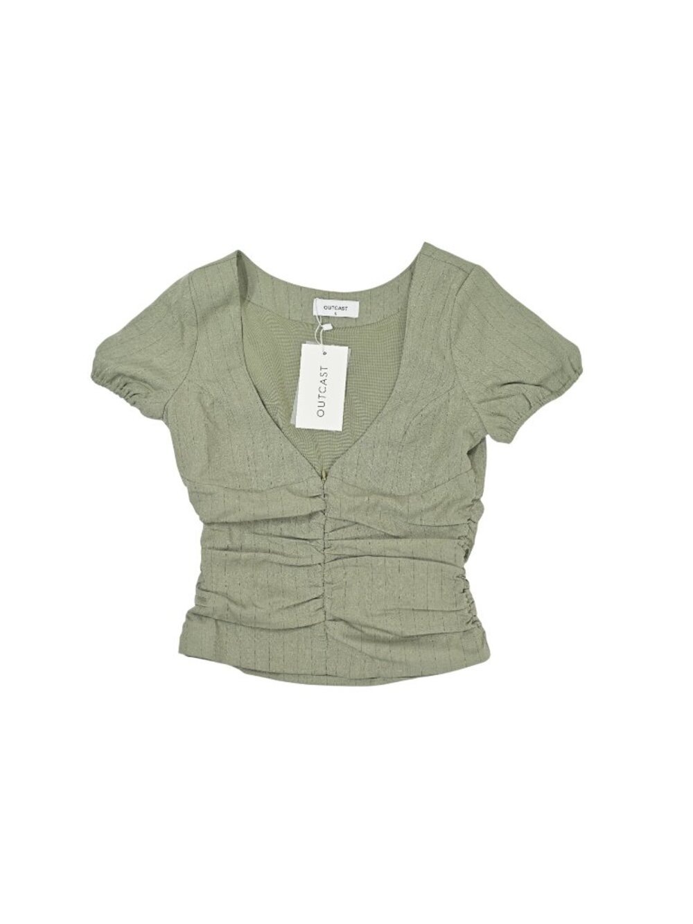 Outcast Liza Top in Green Pinstripe